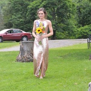 Jenny Yoo rose gold bridesmaid dress